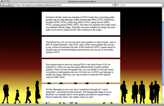 Combing SVG background images