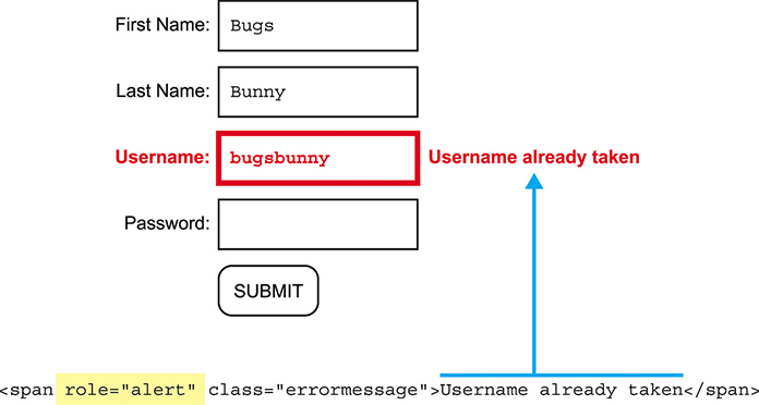 Figure 5.3: Account sign-up form error message