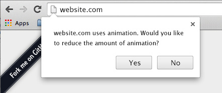 Notifica di un'animazione sulla pagina da parte del browser.