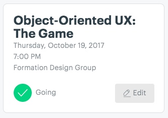 Screenshot dello stesso evento in un contesto diverso su Meetup.com