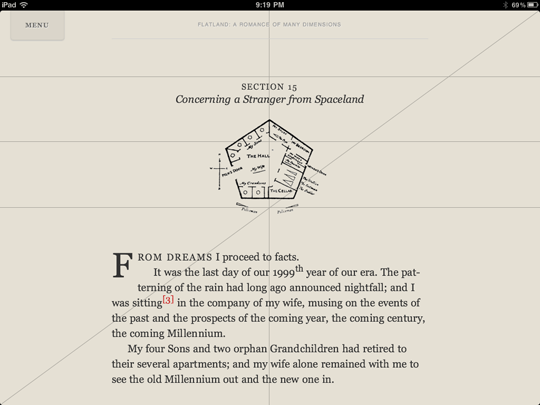 In landscape mode with the grid turned on