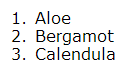 Default rendering of ordered lists