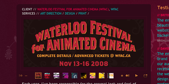 Screenshot of Portfolio with sIFR, SSP