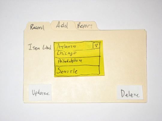 Photo of mockup drawn on paper